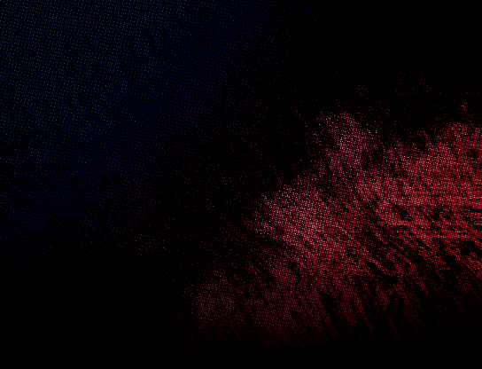 red and blue fibers on a dark background
