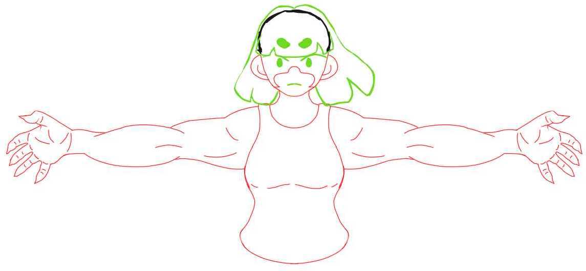 ARMS character Min Min breaking free of invisible chains.