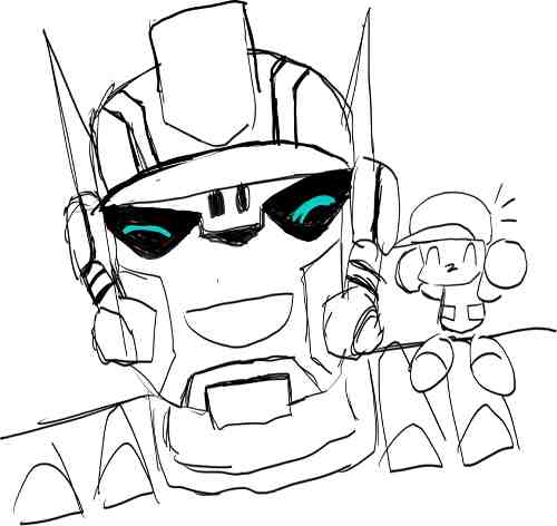 TFA Optimus Prime and Pawapuro-kun
