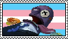 Source: batswarm on DeviantArt Dead Health Inspector from Spongebob with the Transgender Flag behind him.