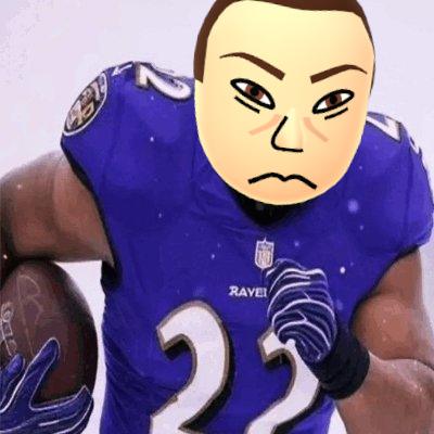 druski ravens football but with my mii look-alike's face edited over druski's
